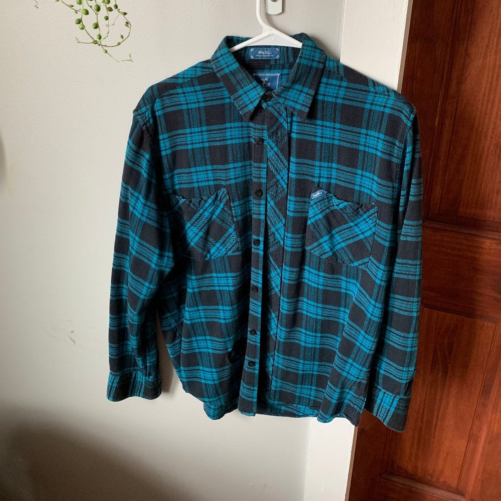 Psychedelic Blue Flannel Skate Shirt (M)